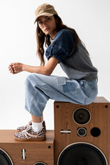 Rory Contrast Top In Denim - Final Sale