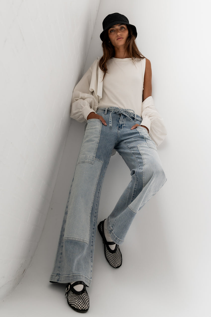 Alice Patchwork Wide Leg Jeans - Final Sale