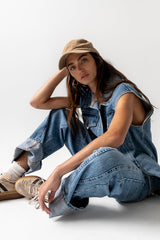 Taylor Denim Vest In Medium Wash - Final Sale