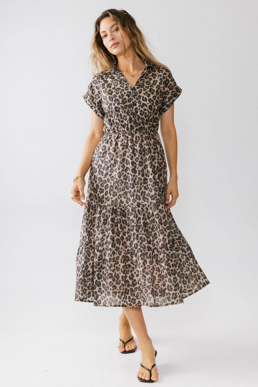 Ayda Leopard Midi Dress - Final Sale