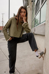 Robin Knit Sweater In Olive - Final Sale