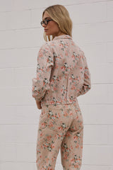 Kellie Floral Bomber Jacket In Vintage Ginger - Final Sale