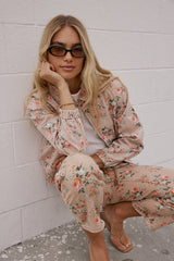 Kellie Floral Bomber Jacket In Vintage Ginger - Final Sale