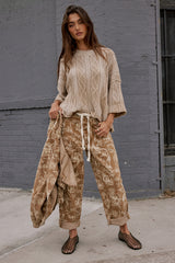 Raegan Cable Knit Sweater In Tan