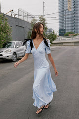 Nellie Drop Waist Maxi Dress in Blue - FINAL SALE