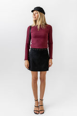 Leif Knit Top In Burgundy - Final Sale