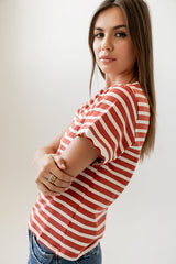 Walker Scalloped Top In Marsala
