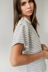 Ryker Striped T-Shirt In Grey - Final Sale