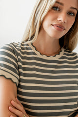 Walker Scalloped Top In Olive
