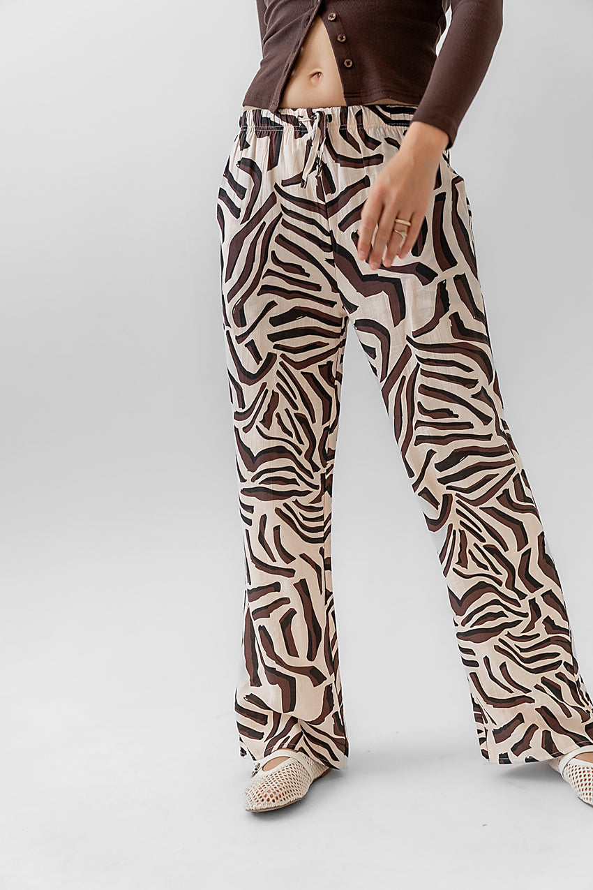Zion Abstract Wide Leg Pants - Final Sale