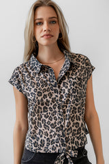 Reece Leopard Blouse - FINAL SALE