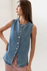 Lyra Denim Vest - Final Sale