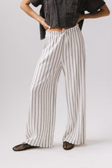 Ronan Striped Pants in White - FINAL SALE