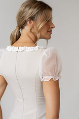 Alana Mini Dress In Beige - Final Sale