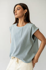 Alisson Striped Denim Blouse - Final Sale