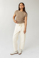 Zoey Knit Sweater In Taupe