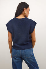 Jessie Sweater Vest In Navy - Final Sale