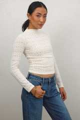 Luna Sheer Top In Ivory - Final Sale