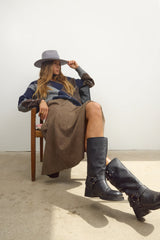 Steve Madden Astor Black Leather Boots - Final Sale