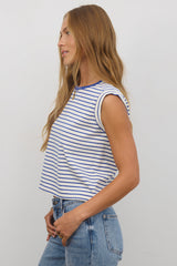Annie Striped T-Shirt In Blue - Final Sale