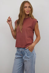 Arlo Top In Brick - Final Sale