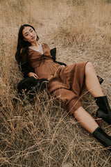 Kaydence Maxi Dress In Brown - Final Sale