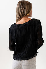 Zuri Smocked Blouse In Black - Final Sale