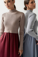 Zeda Midi Dress In Wine - Final Sale