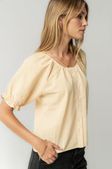 Benny Gingham Blouse In Yellow - Final Sale
