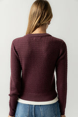 Bruce Double Layer Sweater In Plum - Final Sale