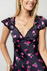 Asa Floral Maxi Dress In Plum - Final Sale