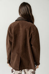 Carly Vegan Leather Jacket In Brown - Final Sale