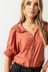 Zayne Button Up In Clay - Final Sale