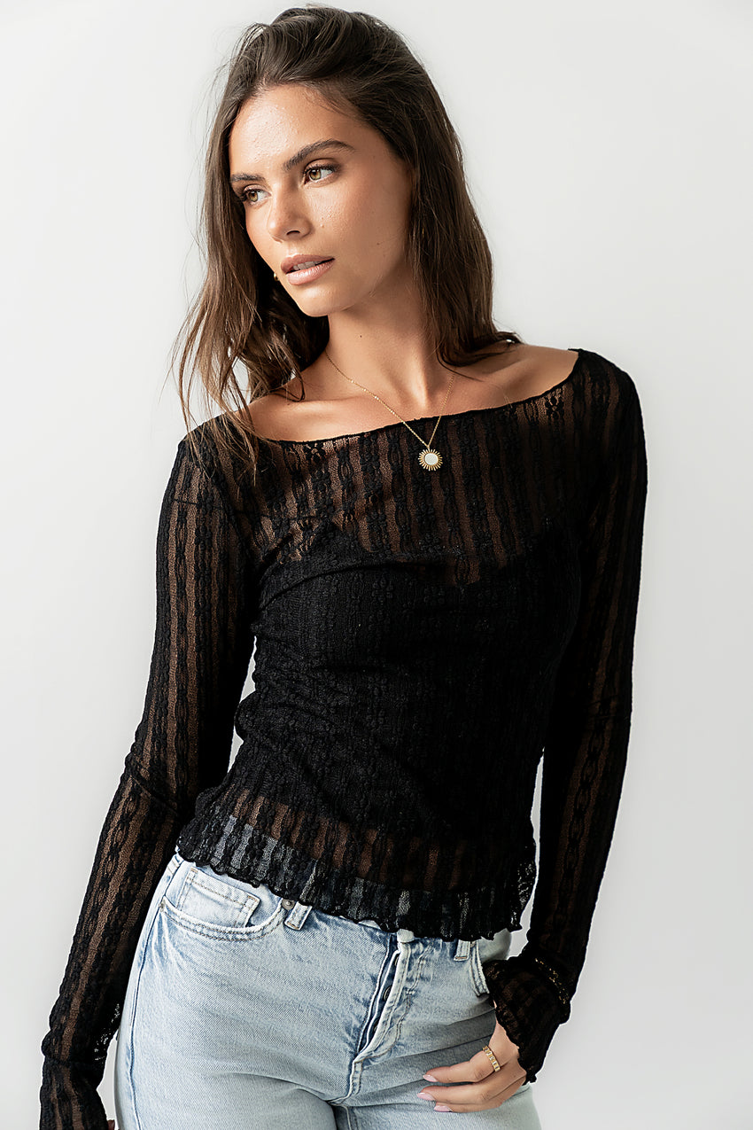 Rachel Lace Top In Black - Final Sale