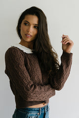 Hayley Collared Sweater In Brown - Final Sale