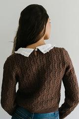 Hayley Collared Sweater In Brown - Final Sale