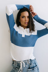 Wrenley Striped Sweater In Blue - Final Sale