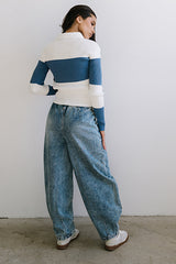 Wrenley Striped Sweater In Blue - Final Sale