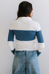 Wrenley Striped Sweater In Blue - Final Sale