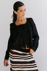 Taylor Sheer Blouse In Black - Final Sale
