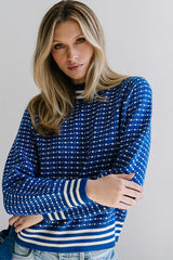 Monroe Knit Sweater In Blue - Final Sale