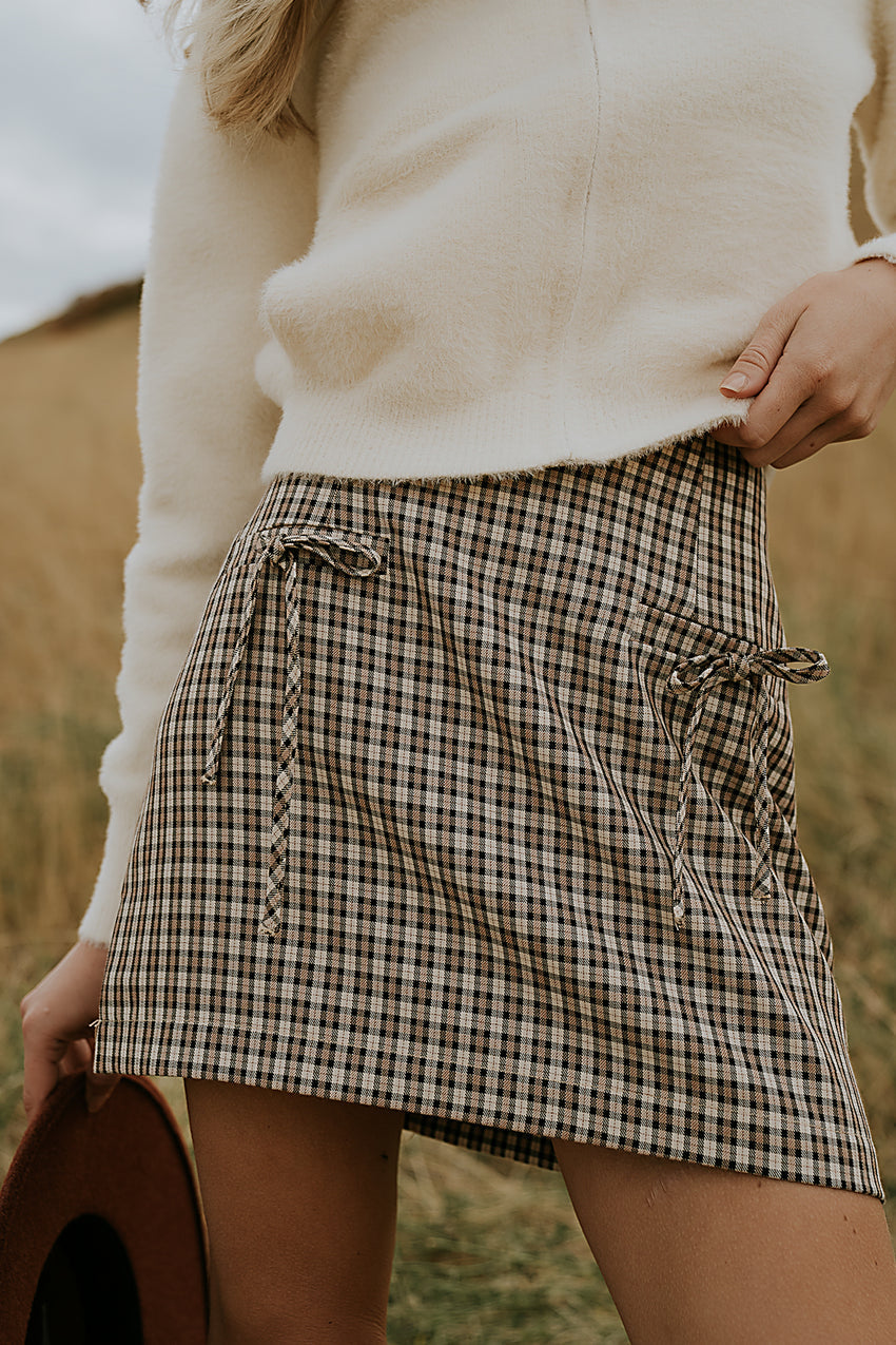 Oshen Plaid Mini Skirt - Final Sale
