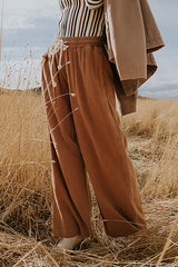 Nico Wide Leg Pants In Rust - Final Sale