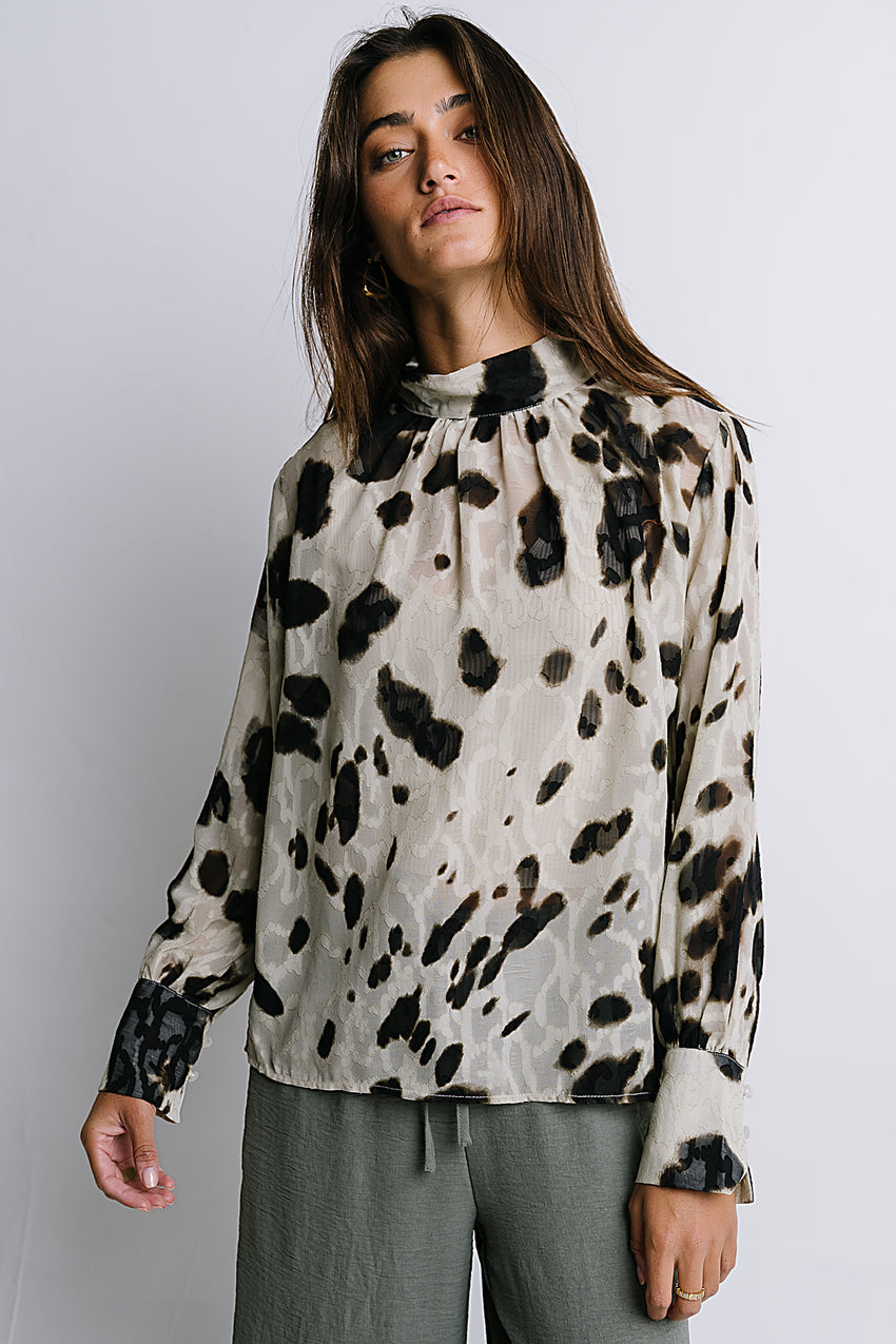 Camille Sheer Blouse In Ivory - Final Sale