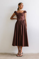 Patricia Midi Dress in Brown - FINAL SALE