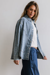 Kandy Striped Denim Shacket - Final Sale