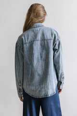 Kandy Striped Denim Shacket - Final Sale