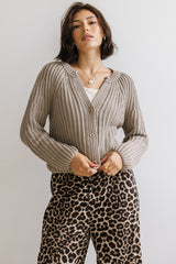 Katie Knit Cardigan In Tan - Final Sale