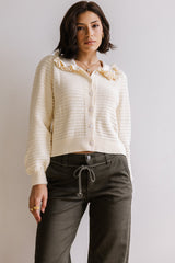 Maureen Collared Cardigan in Oatmeal - FINAL SALE