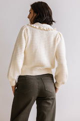 Maureen Collared Cardigan In Oatmeal - Final Sale